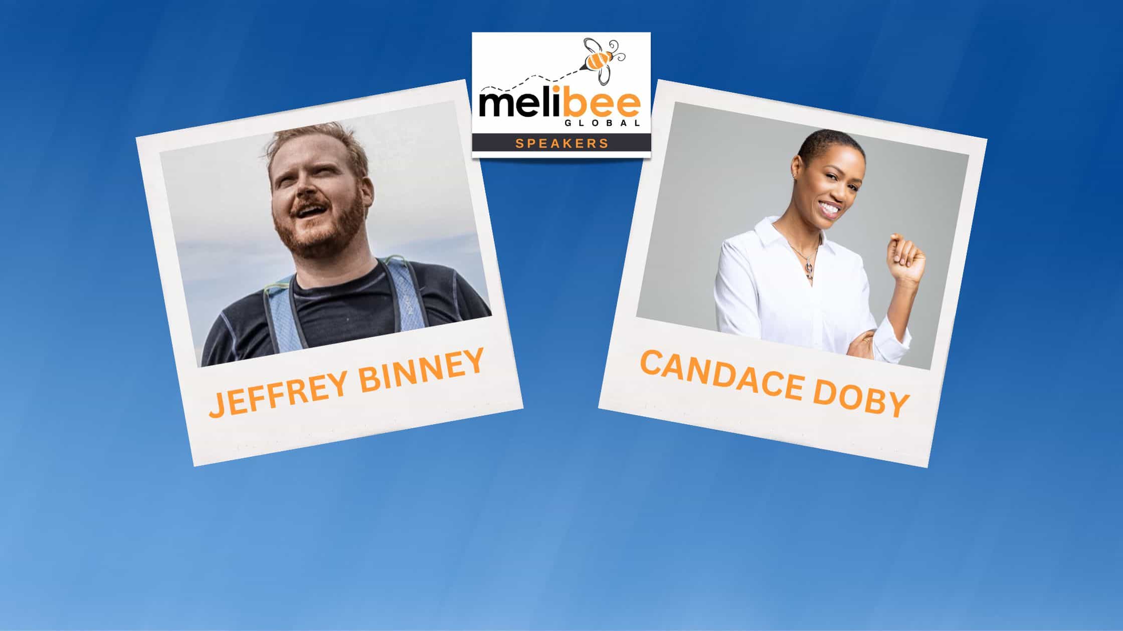 Melibee Global Speakers - Top Motivational Speakers Banner with Jeffrey Binney and Candace Doby